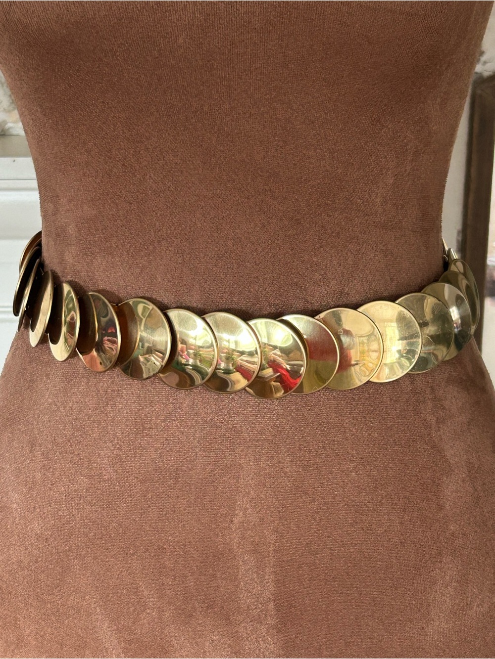 Gold Disc Stretch Waist Belt - Women Accessories